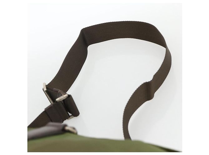 PRADA Borsa a Mano Nylon 2 vie Kaki Argento Auth mr2230 Cachi - vista 15