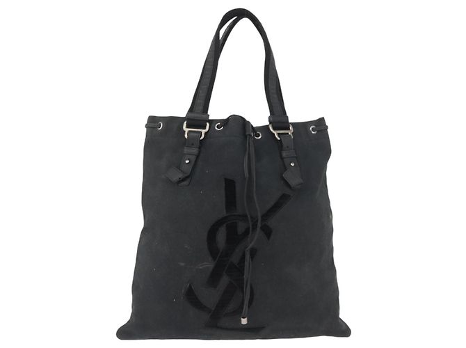 SAINT LAURENT Kahala Tote Bag Canvas Weiß Silber 121631 Auth YKZ178 - Ansicht 13