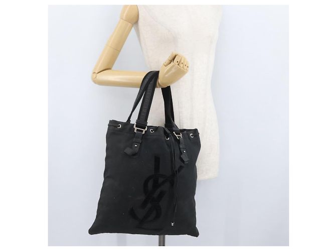 SAINT LAURENT Kahala Tote Bag Canvas Weiß Silber 121631 Auth YKZ178 - Ansicht 23
