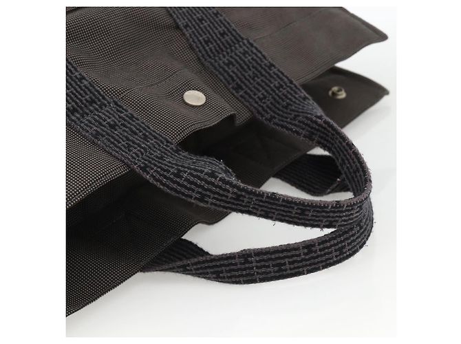 Hermès HERMES Handtasche Her Line MM aus Canvas Grau Auth YKZ1100 Braun - Ansicht 7