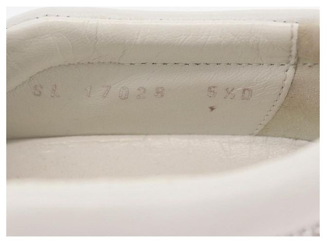 Salvatore Ferragamo Gancini Slipon Pelle 5 1/2 D Argento Auth 174632A - vista 19