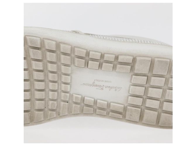 Salvatore Ferragamo Gancini Slipon Pelle 5 1/2 D Argento Auth 174632A - vista 27