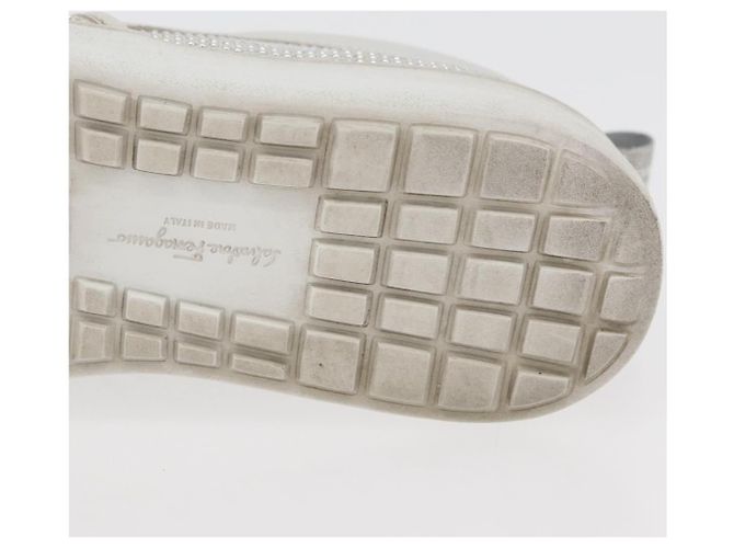 Salvatore Ferragamo Gancini Slipon Pelle 5 1/2 D Argento Auth 174632A - vista 28