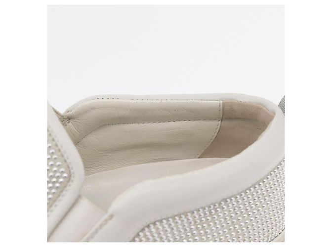 Salvatore Ferragamo Gancini Slipon Pelle 5 1/2 D Argento Auth 174632A - vista 32