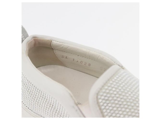Salvatore Ferragamo Gancini Slipon Pelle 5 1/2 D Argento Auth 174632A - vista 33