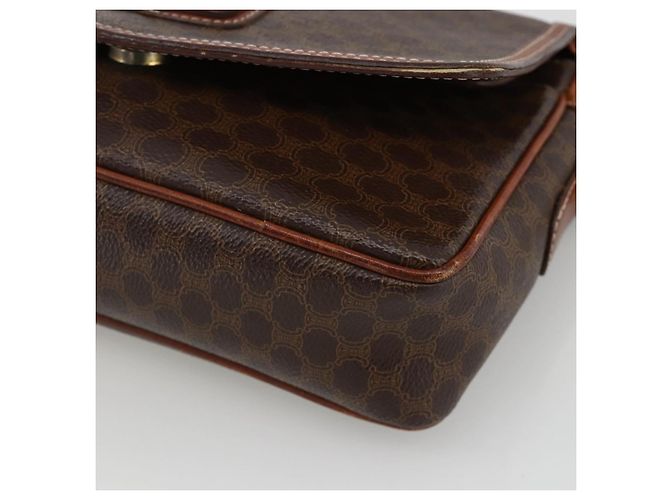 Céline Borsa a Spalla in Tela Macadam CELINE in Pelle PVC Marrone Oro Auth INZ100 D'oro - vista 14