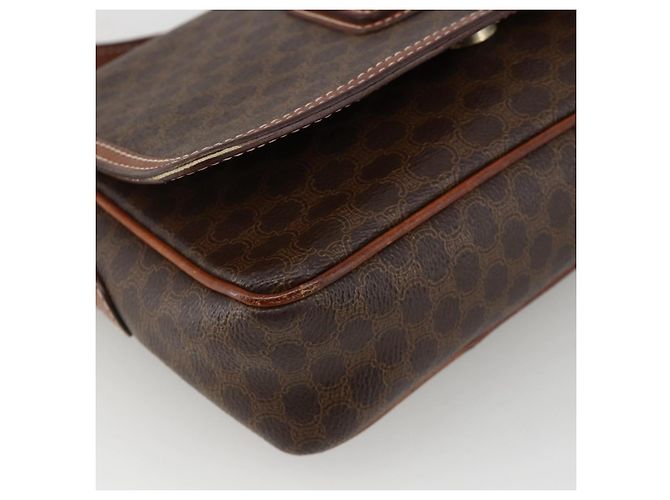 Céline Borsa a Spalla in Tela Macadam CELINE in Pelle PVC Marrone Oro Auth INZ100 D'oro - vista 15