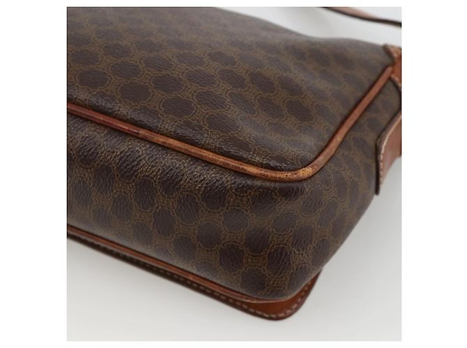 Céline Borsa a Spalla in Tela Macadam CELINE in Pelle PVC Marrone Oro Auth INZ100 D'oro - vista 16