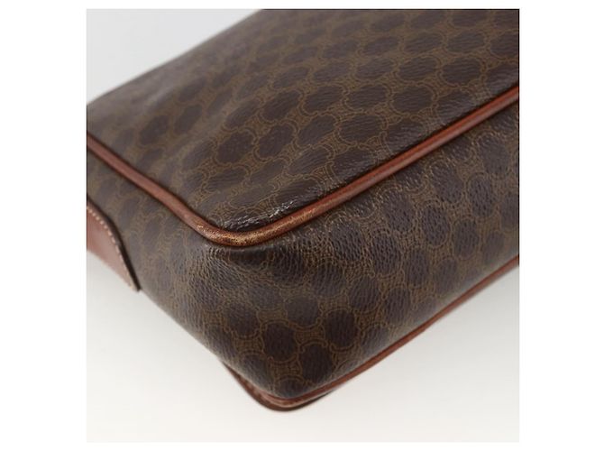 Céline Borsa a Spalla in Tela Macadam CELINE in Pelle PVC Marrone Oro Auth INZ100 D'oro - vista 17