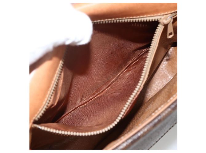 Céline Borsa a Spalla in Tela Macadam CELINE in Pelle PVC Marrone Oro Auth INZ100 D'oro - vista 22