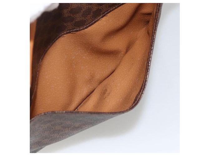 Céline Borsa a Spalla in Tela Macadam CELINE in Pelle PVC Marrone Oro Auth INZ100 D'oro - vista 23