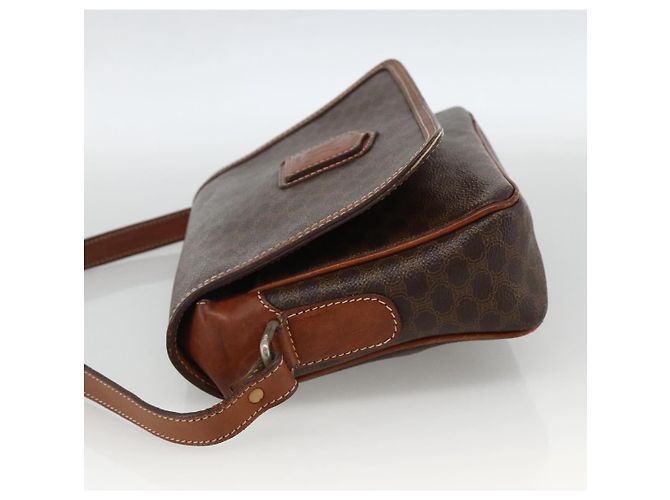 Céline Borsa a Spalla in Tela Macadam CELINE in Pelle PVC Marrone Oro Auth INZ100 D'oro - vista 3