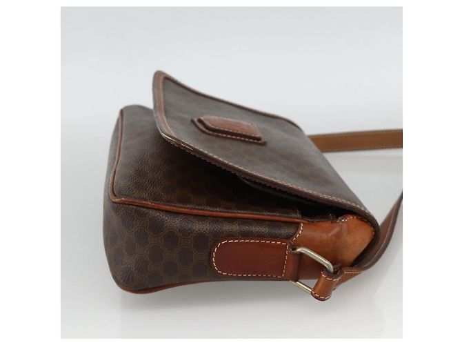 Céline Borsa a Spalla in Tela Macadam CELINE in Pelle PVC Marrone Oro Auth INZ100 D'oro - vista 4