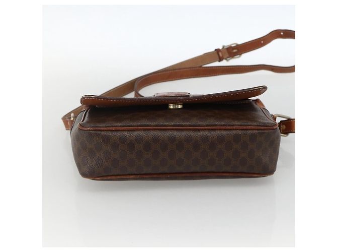 Céline Borsa a Spalla in Tela Macadam CELINE in Pelle PVC Marrone Oro Auth INZ100 D'oro - vista 5