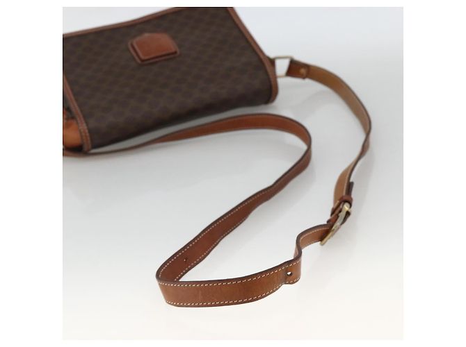 Céline Borsa a Spalla in Tela Macadam CELINE in Pelle PVC Marrone Oro Auth INZ100 D'oro - vista 7