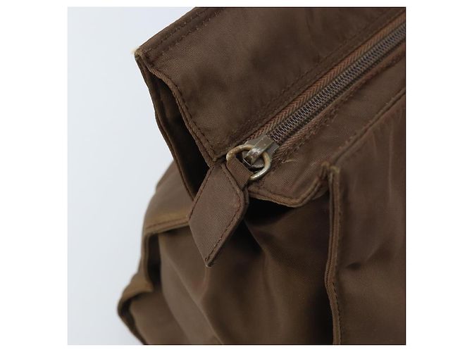 PRADA Borsa a mano con catena in nylon marrone oro Auth YKZ136 D'oro - vista 10