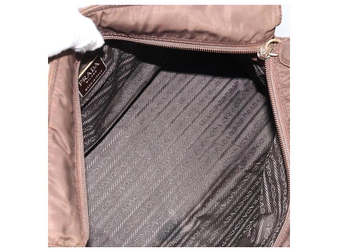 PRADA Borsa a mano con catena in nylon marrone oro Auth YKZ136 D'oro - vista 11