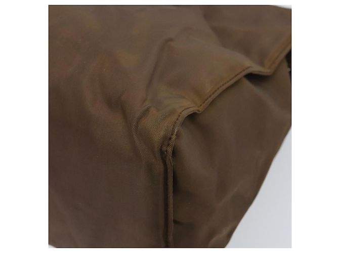 PRADA Borsa a mano con catena in nylon marrone oro Auth YKZ136 D'oro - vista 15
