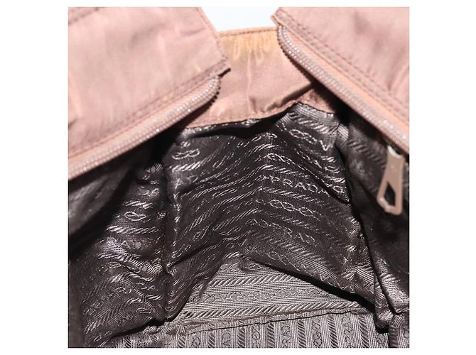 PRADA Borsa a mano con catena in nylon marrone oro Auth YKZ136 D'oro - vista 20