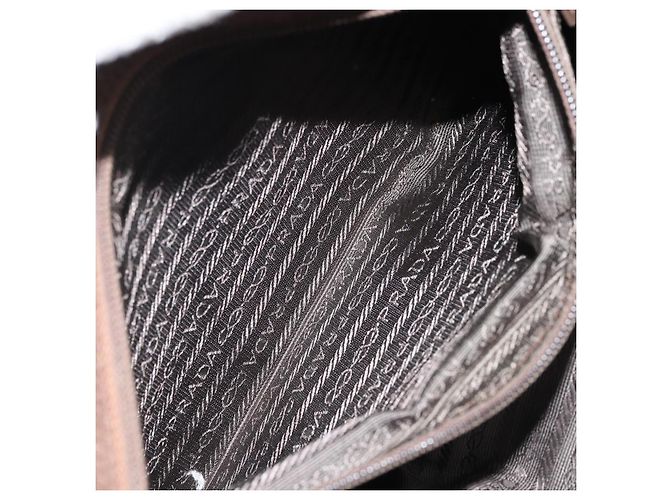 PRADA Borsa a mano con catena in nylon marrone oro Auth YKZ136 D'oro - vista 22
