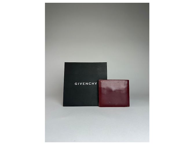 Vintage Givenchy Flapable Leather Wallet Burgundy Purple - view 2