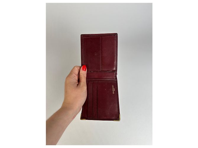 Vintage Givenchy Flapable Leather Wallet Burgundy Purple - view 3