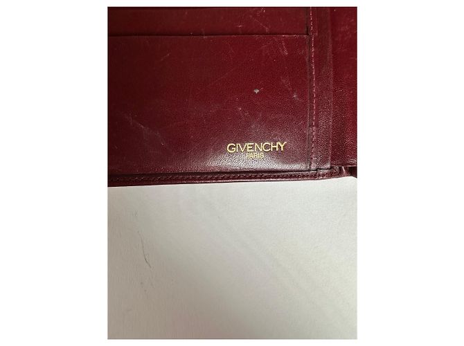 Vintage Givenchy Flapable Leather Wallet Burgundy Purple - view 4