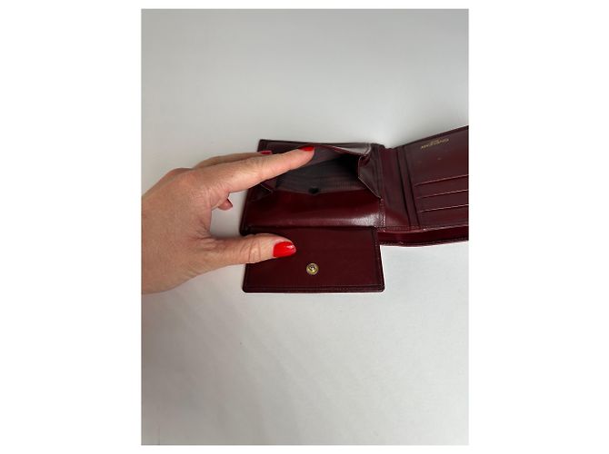 Vintage Givenchy Flapable Leather Wallet Burgundy Purple - view 5