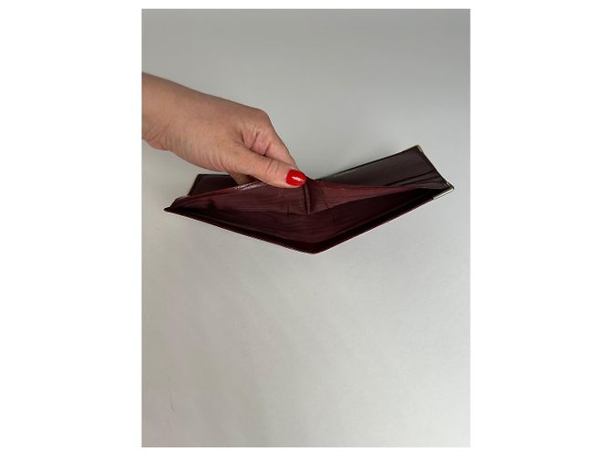 Vintage Givenchy Flapable Leather Wallet Burgundy Purple - view 7