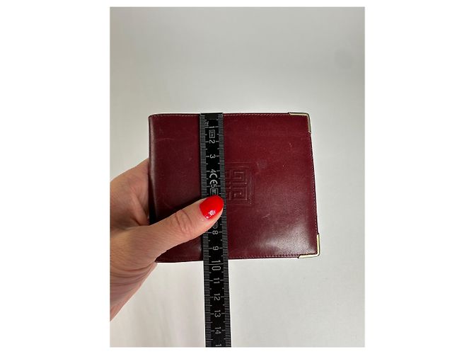 Vintage Givenchy Flapable Leather Wallet Burgundy Purple - view 8