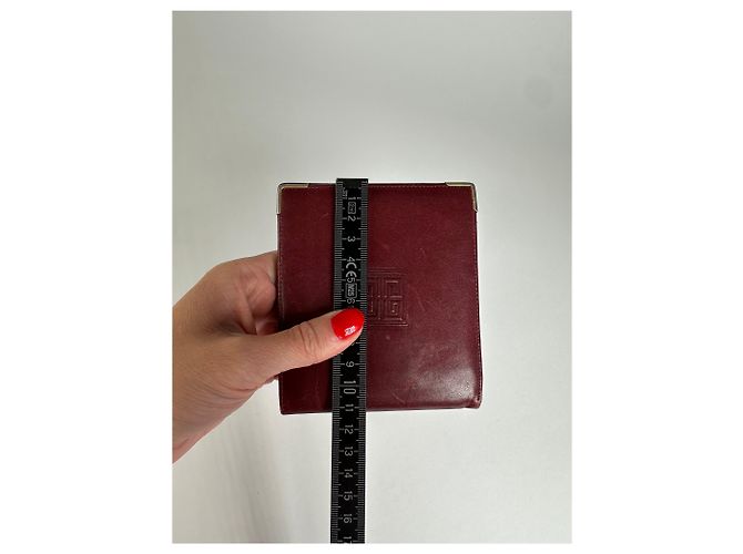 Vintage Givenchy Flapable Leather Wallet Burgundy Purple - view 9