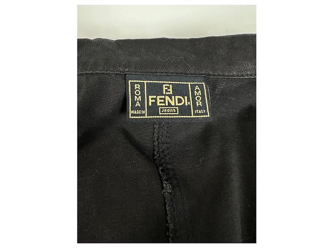 Camicia con zip vintage Fendi Roma / Mini giacca nera Nero - vista 12
