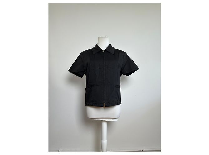 Camicia con zip vintage Fendi Roma / Mini giacca nera Nero - vista 14