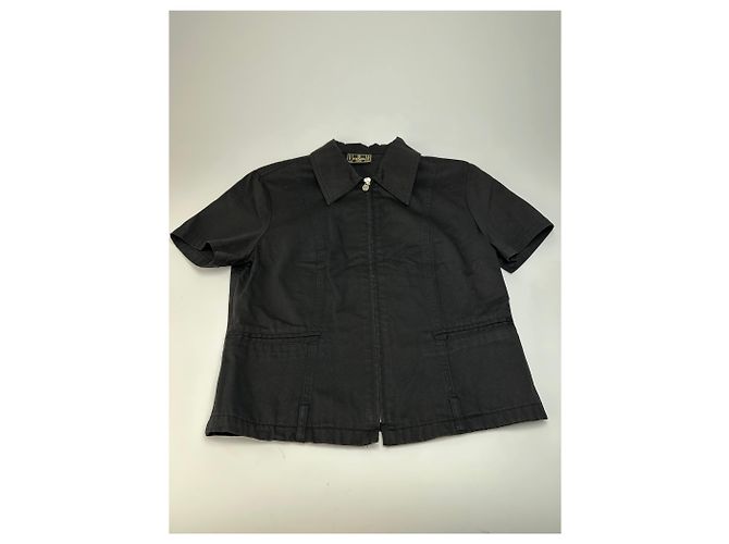 Camicia con zip vintage Fendi Roma / Mini giacca nera Nero - vista 5