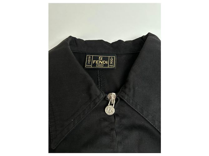 Camicia con zip vintage Fendi Roma / Mini giacca nera Nero - vista 6