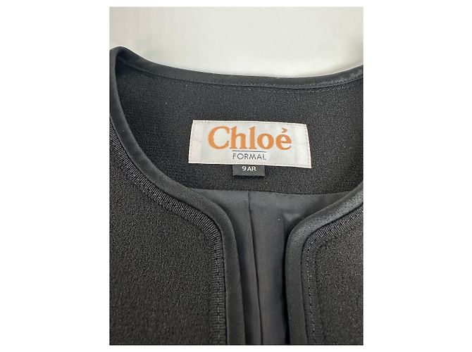 Chloé Vintage Givenchy Wool Blazer Short Coat Black M - view 7