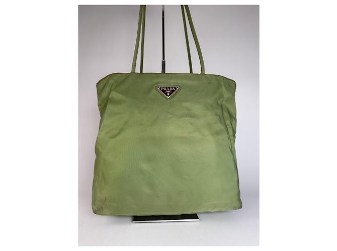 Tote Vintage Prada Dreiecks-Polyester-Tasche grün - Ansicht 10