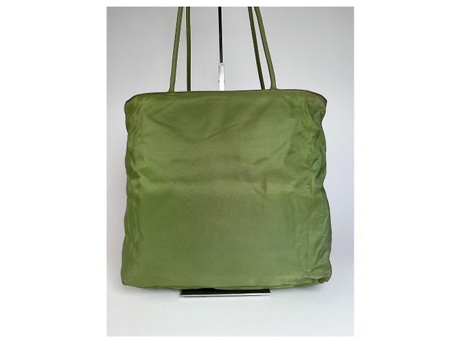 Tote Vintage Prada Dreiecks-Polyester-Tasche grün - Ansicht 11