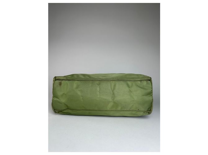 Tote Vintage Prada Dreiecks-Polyester-Tasche grün - Ansicht 8