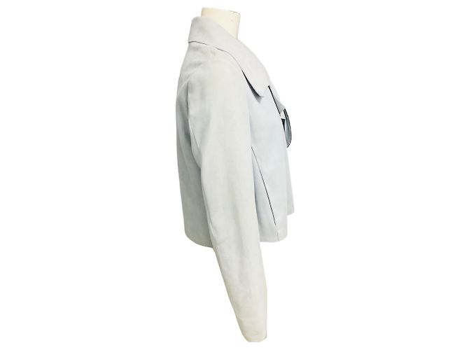 Autre Marque Rocco Ragni hellblaue Wildleder-Lammfelljacke - Ansicht 2