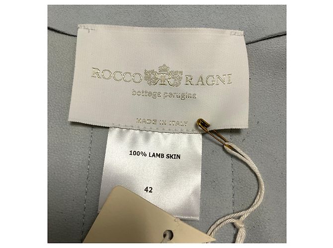 Autre Marque Rocco Ragni hellblaue Wildleder-Lammfelljacke - Ansicht 4