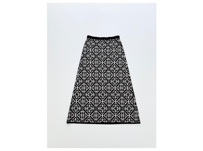 Gonna midi Max Mara Babele bianco e nero lana e cashmere - vista 3