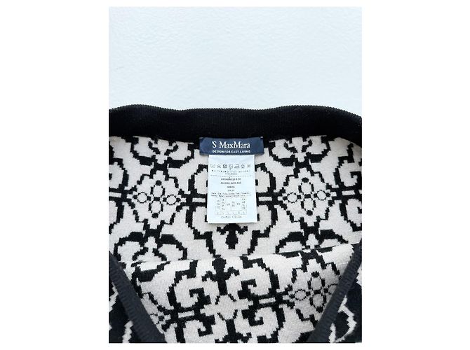 Gonna midi Max Mara Babele bianco e nero lana e cashmere - vista 4