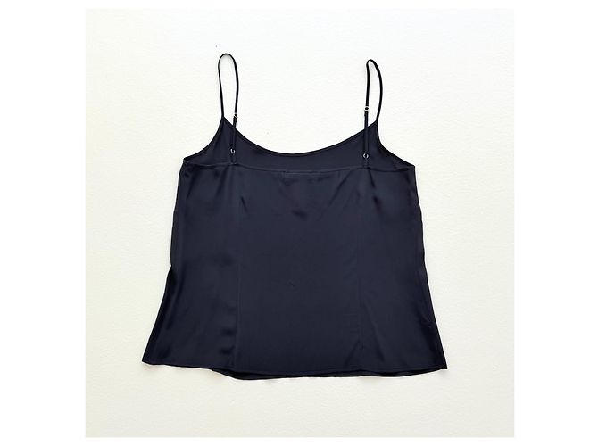 Max Mara Silk Blouse Navy Blue Chain Pattern - view 9