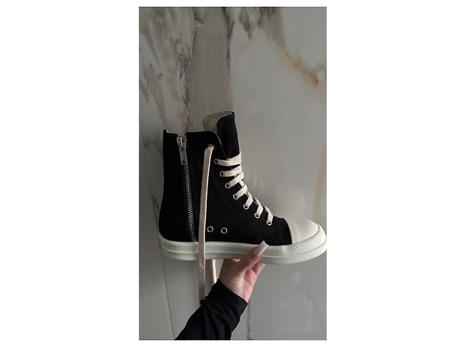 Rick Owens Sneaker Schwarz Stoff - Ansicht 7
