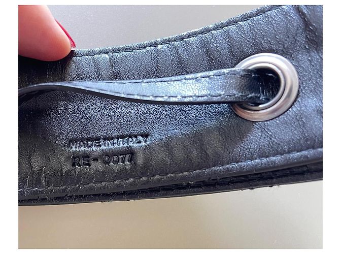 Cinturón Dior John Galliano de cuero cannage negro 80 - vista 5