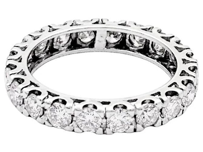 Autre Marque Anello a banda completa, oro bianco e diamanti. - vista 4