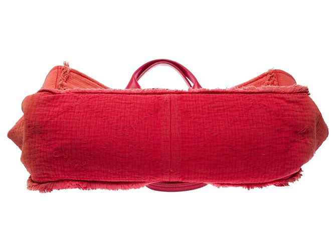 Borsa CHANEL Deauville in Tweed Rosso - 103429 - vista 10