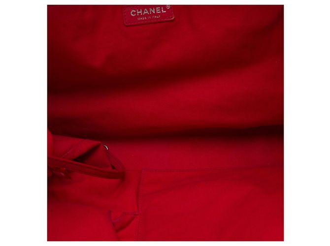 Borsa CHANEL Deauville in Tweed Rosso - 103429 - vista 8