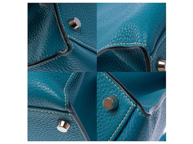 Hermès Borsa HERMES Kelly 32 in Pelle Blu - 103442 - vista 12